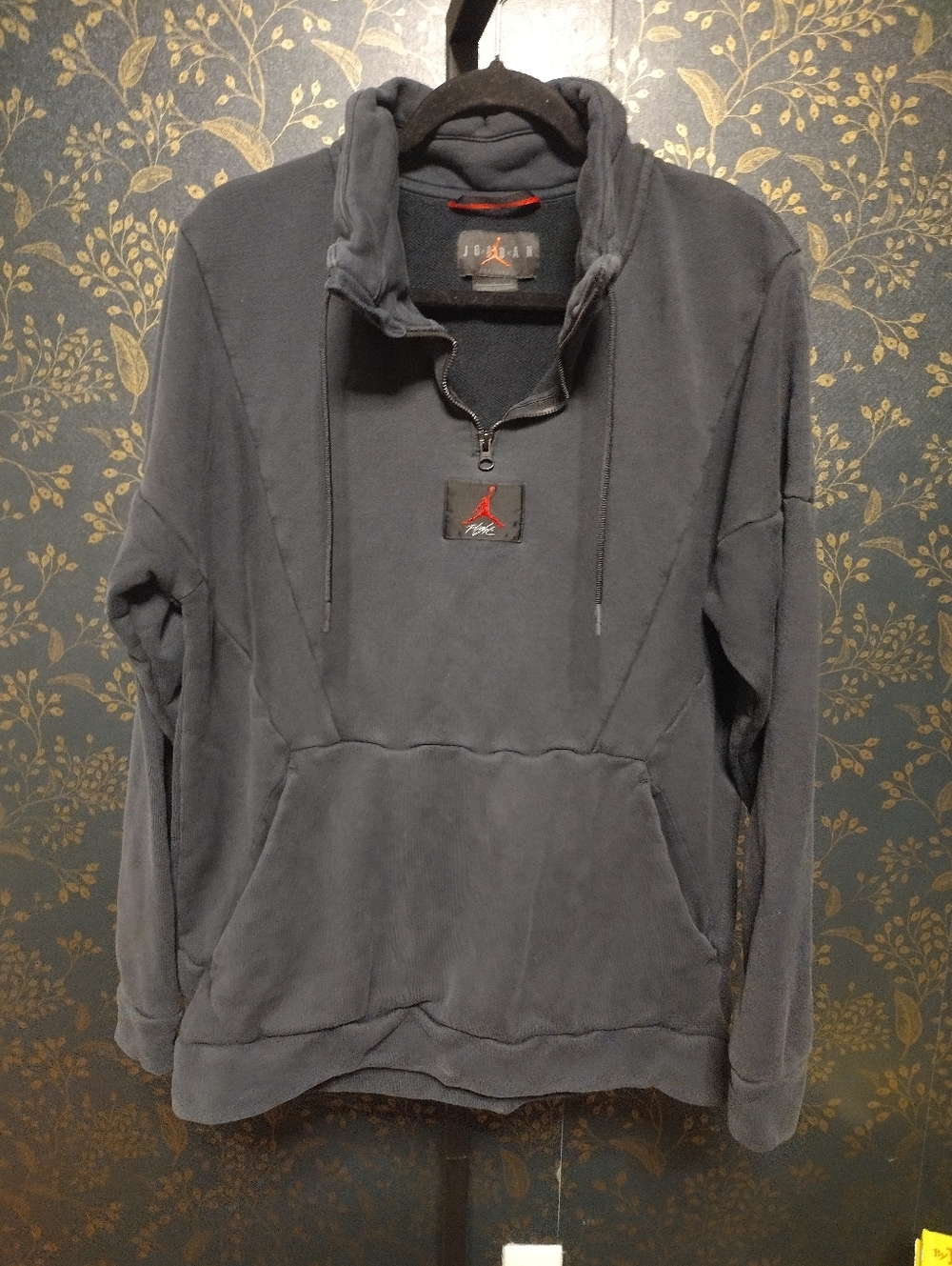 Jordan Flight Charcoal Gray Quarter-Zip Sweatshirt